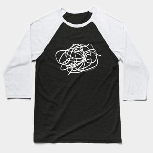 Thought Pattern Thinking Scribble - White Baseball T-Shirt